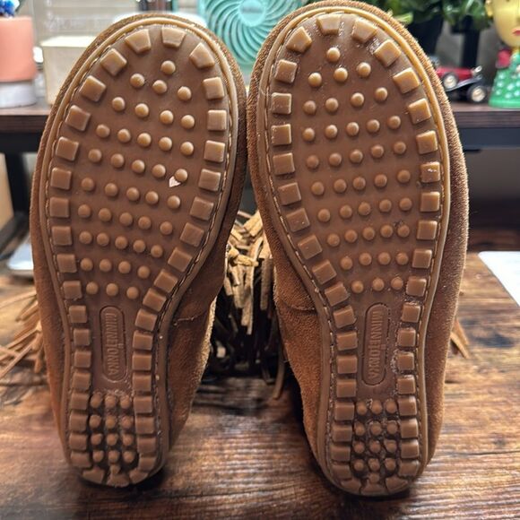 Minnetonka Brown Tassel moccasin booties size 7 - Picture 5 of 6